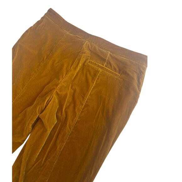 STAUD TOSCA PANTS STRAIGHT OCHER YELLOW MARIGOLD VELVET TROUSERS SIZE 12 - Picture 6 of 9